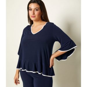 Camiseta Marine Manga Francesa Ribetes Volante