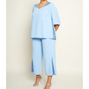 Conjunto Pantalón Fiesta Liso Lentejuelas